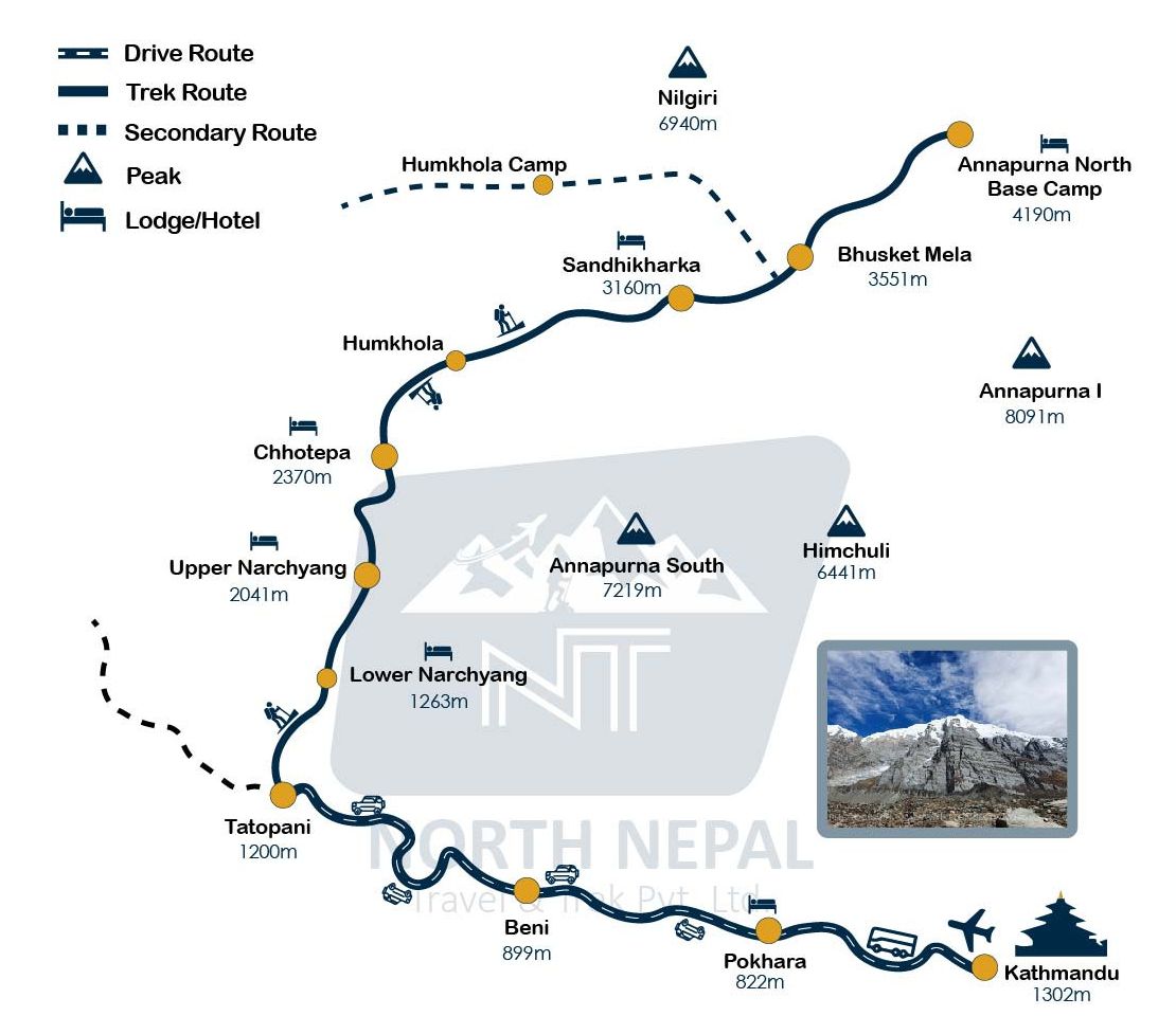 Map of the Annapurna North BC